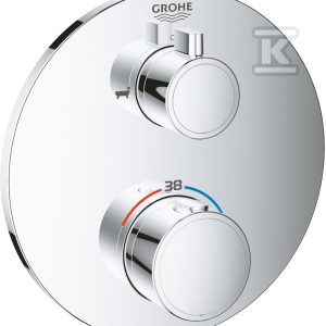 Bateria wannowa termostatyczna, Grohtherm, 2 wyjścia, chrom, ogranicznik temperatury 24077000