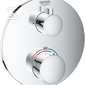 Bateria termostatyczna Grohtherm, średnica 158mm, chrom, do jednego wyjścia wody 24075000