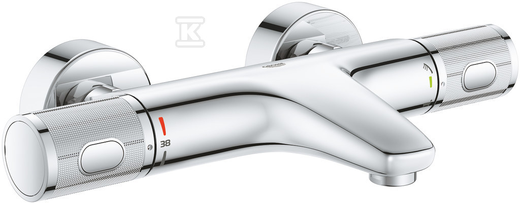 Bateria wannowa termostatyczna Grohtherm 1000 Performance, chrom, blokada SafeStop, CoolTouch, Eco, radełkowane uchwyty 34830000 - obrazek 1