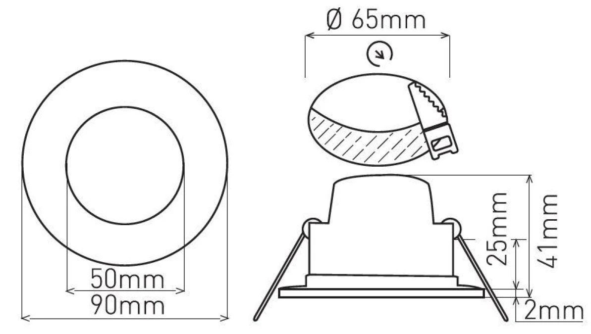 LED BONO‑R WHITE 7W 3CCT 1000/700lm ‑ Oprawa LED do zabudowy p/t (Downlight LED) GXLL106 - obrazek 2