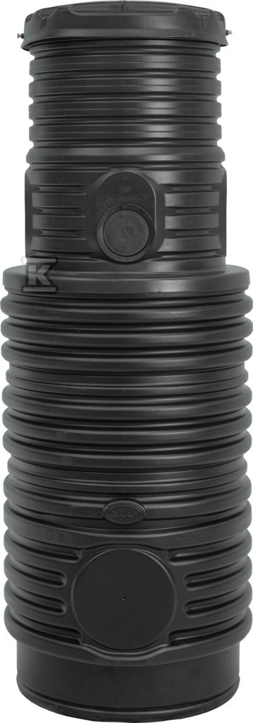 Zbiornik technologiczny / pompowni / studni chłonnej PEHD 600×500, D600mm, pojemność 450L, H=1970mm, podziemny, cylindryczny, nadbudowo-pokrywa D500 H770 (kod 295596) W-491