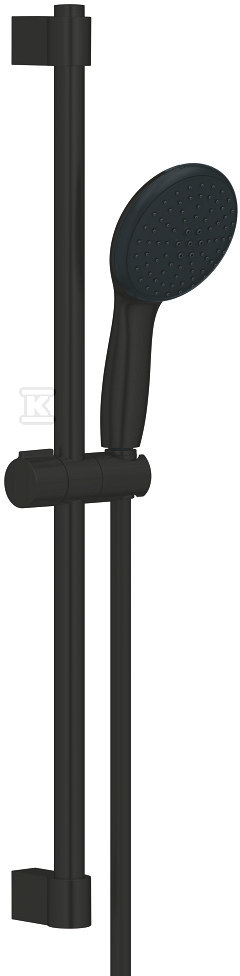 Zestaw prysznicowy z drążkiem 600mm Tempesta 110, słuchawka 2 strumienie, wąż prysznicowy 1750 mm czarny 261622433 - obrazek 1