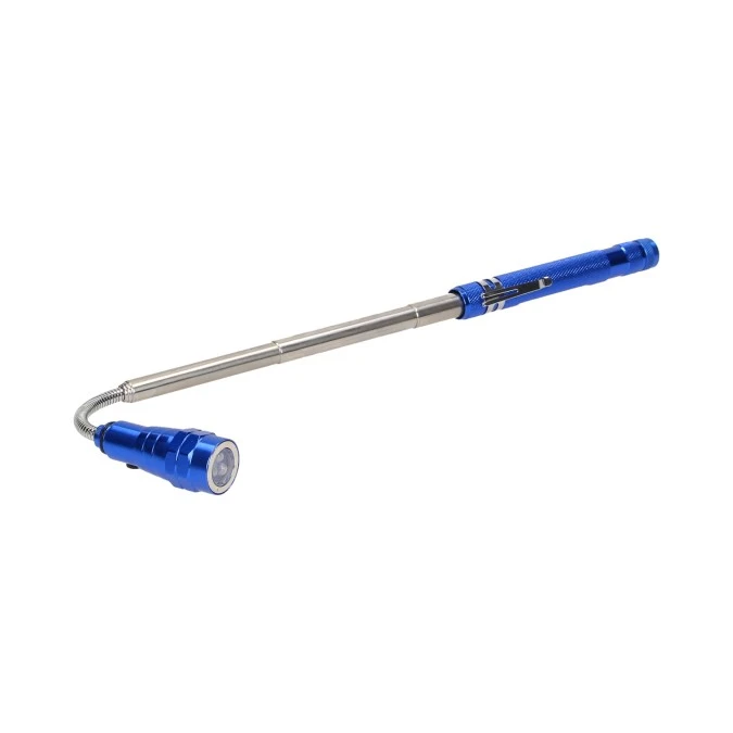 Latarka teleskopowa 17‑57 cm, 3 LED, 4 x LR44, wyginana głowica, magnes,WL‑9 - obrazek 1