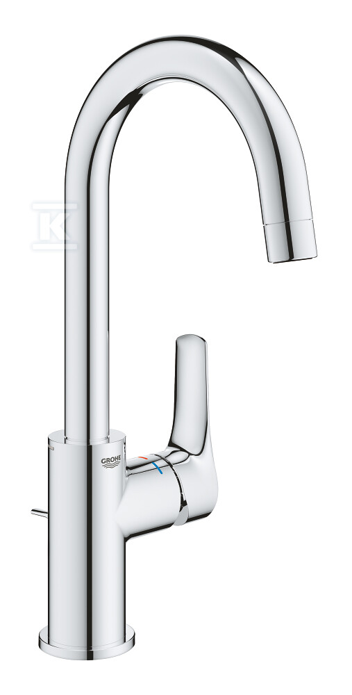 Bateria umywalkowa Grohe Eurosmart jednouchwytowa, rozmiar L, chrom, ogranicznik przepływu 5,7 l/min., głowica Ceramiczna 28 mm, zestaw odpływowy z drążkiem 23537003 - obrazek 1
