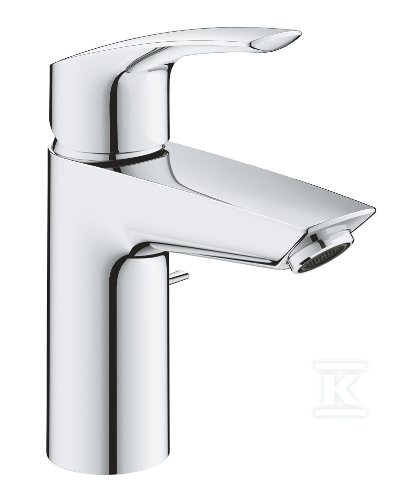 Bateria umywalkowa Grohe Eurosmart jednouchwytowa, rozmiar S, chrom, ogranicznik przepływu 5,7 l/min., głowica Ceramiczna oszczędnościowa 28 mm, zestaw odpływowy z drążkiem, osobne kanały wodne 32926003 - obrazek 1