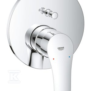 Bateria Eurosmart jednouchwytowa do obsługi dwóch wyjść wody, chrom, montaż ścienny podtynkowy, głowica Ceramiczna 46 mm, metalowa rozeta, metalowa dźwignia 24043003 Bateria Eurosmart jednouchwytowa do obsługi dwóch wyjść wody, chrom, montaż ścienny podtynkowy, głowica Ceramiczna 46 mm, metalowa rozeta, metalowa dźwignia 24043003
