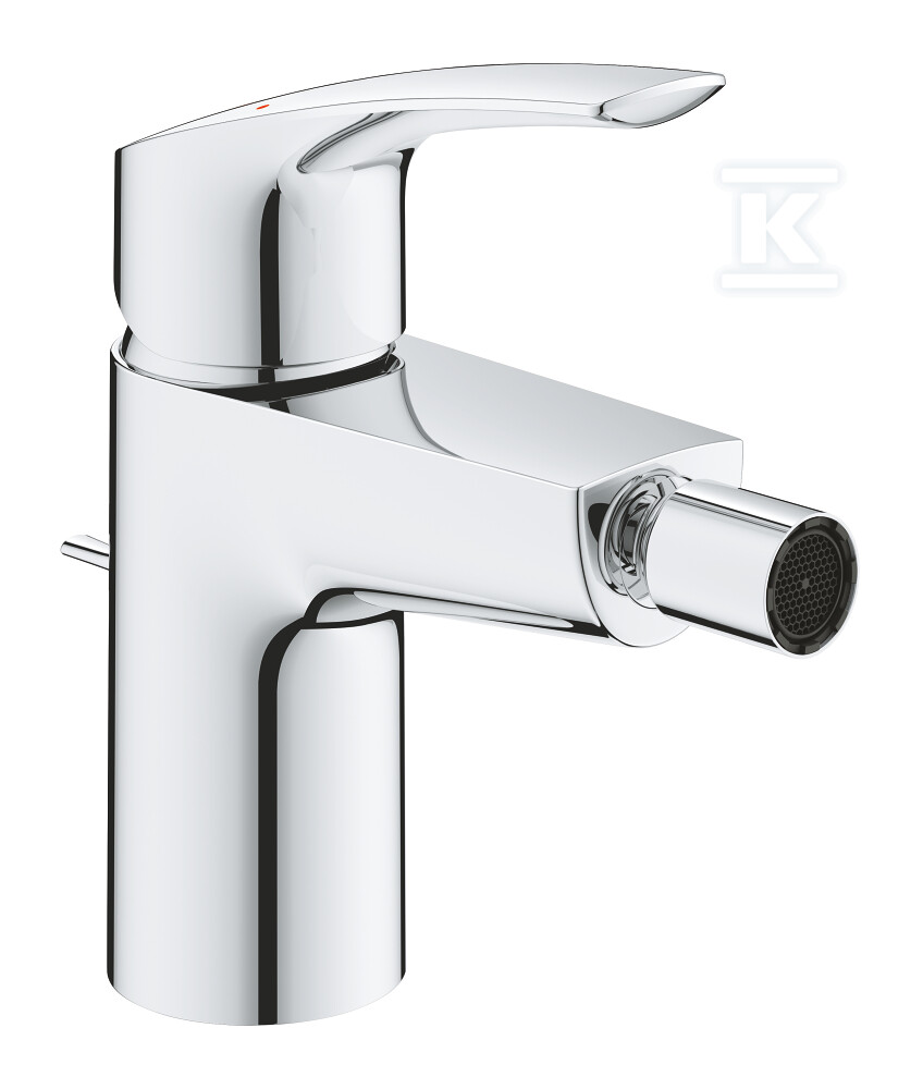 Bateria bidetowa Eurosmart jednouchwytowa, rozmiar S, chrom, głowica ceramiczna 28 mm, peraltor na przegubie, zestaw odpływowy z drążkiem, ogranicznik przepływu 5,7 l/min., osobne kanały wodne 32929003 - obrazek 1