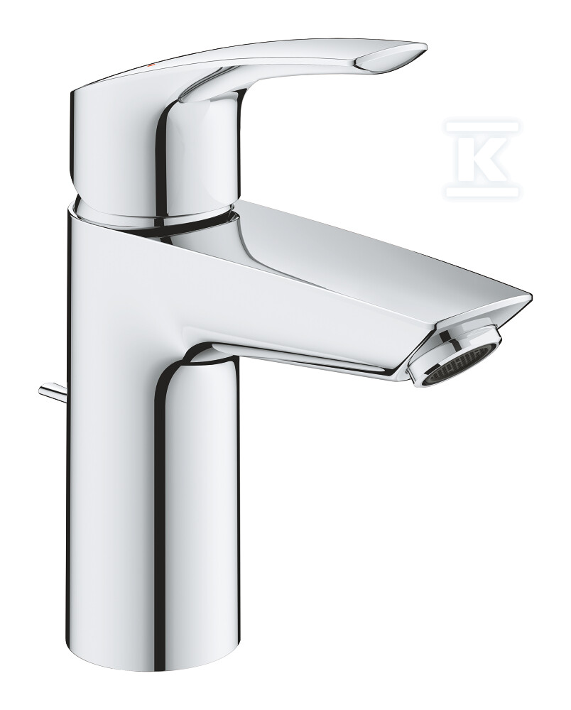 Bateria umywalkowa Grohe Eurosmart jednouchwytowa, rozmiar S, chrom, ogranicznik przepływu 5,7 l/min., głowica Ceramiczna 28 mm, zestaw odpływowy, osobne kanały wodne 23456003 - obrazek 1