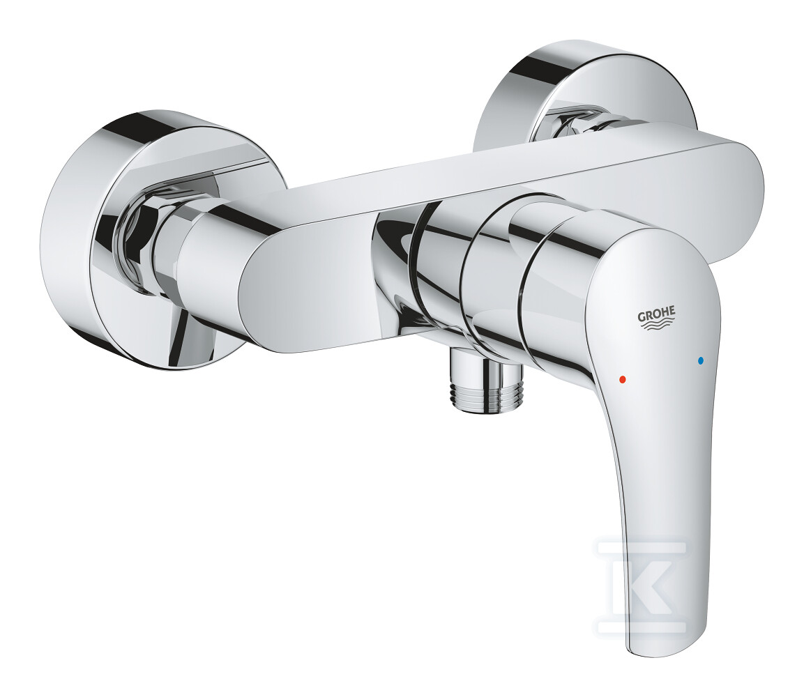 Bateria prysznicowa Grohe Eurosmart jednouchwytowa, chrom, montaż ścienny natynkowy, głowica Ceramiczna 35 mm, ogranicznik temperatury, regulowany ogranicznik przepływu 33555003 - obrazek 1