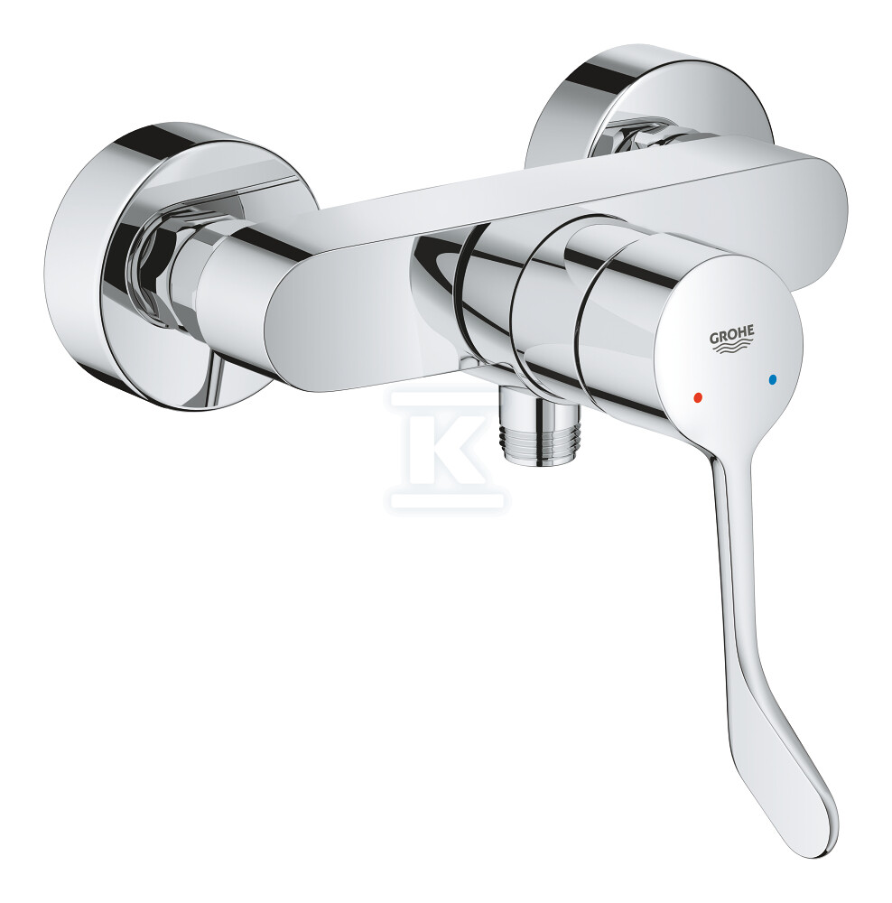 Bateria prysznicowa Grohe Eurosmart jednouchwytowa, chrom, montaż ścienny natynkowy, głowica Ceramiczna 35 mm, ogranicznik temperatury, regulowany ogranicznik przepływu, długa dźwignia 25244003 - obrazek 1