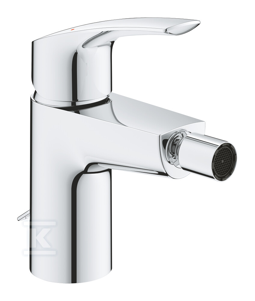 Bateria bidetowa Eurosmart jednouchwytowa, rozmiar S, chrom, głowica ceramiczna 28 mm, peraltor na przegubie, opuszczany łańcuszek, ogranicznik przepływu 5,7 l/min., osobne kanały wodne 32927003 - obrazek 1