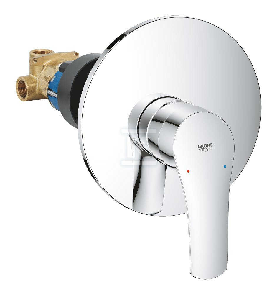 Bateria prysznicowa Grohe Eurosmart jednouchwytowa, chrom, montaż ścienny natynkowy, głowica Ceramiczna 46 mm, regulowany ogranicznik przepływu 33556003 - obrazek 1