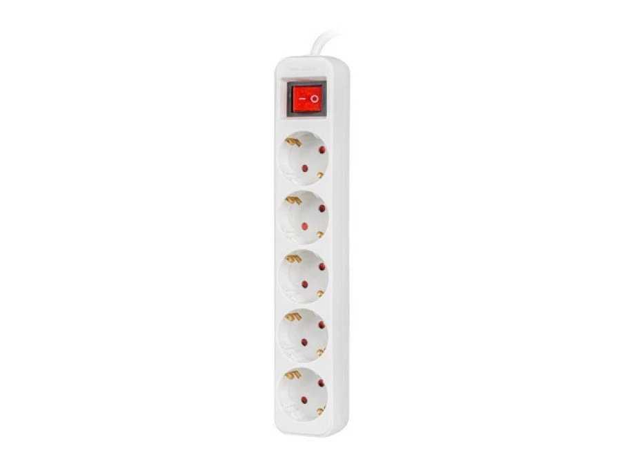 LISTWA PRZEDŁUŻACZ LANBERG 1.5M 5X 230V SCHUKO Z WYŁĄCZNIKIEM KABEL WYKONANY Z PEŁNEJ MIEDZI BIAŁA - obrazek 1