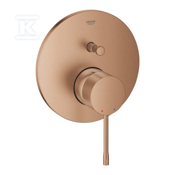 Bateria jednouchwytowa Essence – do obsługi dwóch wyjść wody, metalowa rozeta, bez elementu podtynkowego, kolor: brushed warm sunset 24167DL1