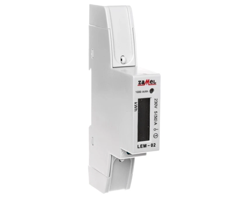 Licznik energii elektrycznej 1‑fazowy 50A 230V wyświetlacz LCD LEM‑02 EXT10000033 - obrazek 1