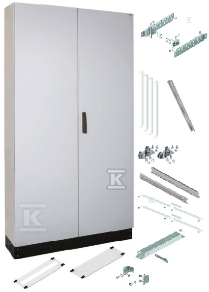 Obudowa stojąca HXS300 4-12 PH1 IP55 kl.I (1050x1850x300) cokół 100mm z wyposażeniem na 480 modułów DMA963
