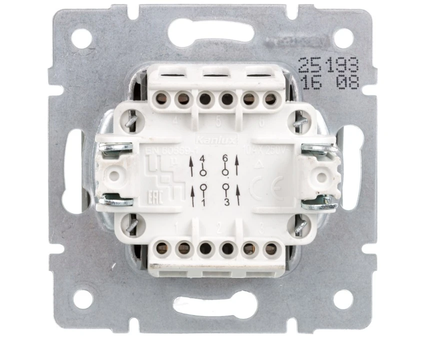 LOGI Łącznik krzyżowy śrubowy 10AX 250V srebrny 021070143 25193 - obrazek 2
