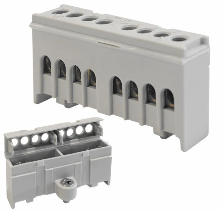 Listwa zaciskowa 2x4‑polowa N+Pe szara LZMI‑W8 - obrazek 1