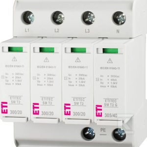 Ogranicznik przepięć T2 (C) – bez prądu upływu ETITEC SM T2 300/20 3+1 002440754 Ogranicznik przepięć T2 (C) – bez prądu upływu ETITEC SM T2 300/20 3+1 002440754