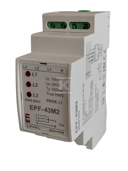 Automatyczny przełącznik faz EPF-43M2 16A 250V AC1 002471516