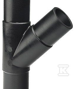 Trójnik doczołowy długi 45ST. d75 PE100, SDR11, PN10 gaz/PN16 woda, równoprzelotowy 753251012 Trójnik doczołowy długi 45ST. d75 PE100, SDR11, PN10 gaz/PN16 woda, równoprzelotowy 753251012