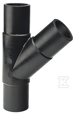 Trójnik doczołowy długi 45ST. d75 PE100, SDR11, PN10 gaz/PN16 woda, równoprzelotowy 753251012 - obrazek 1