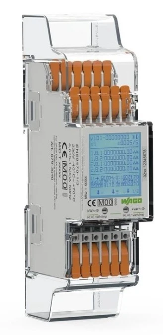 Licznik energii (MID) podłączenie przez przekładnik 5A 3x230/400V 50Hz Modbus i M‑Bus 2 x interfejs S0 2PUCT 879‑3040 - obrazek 1
