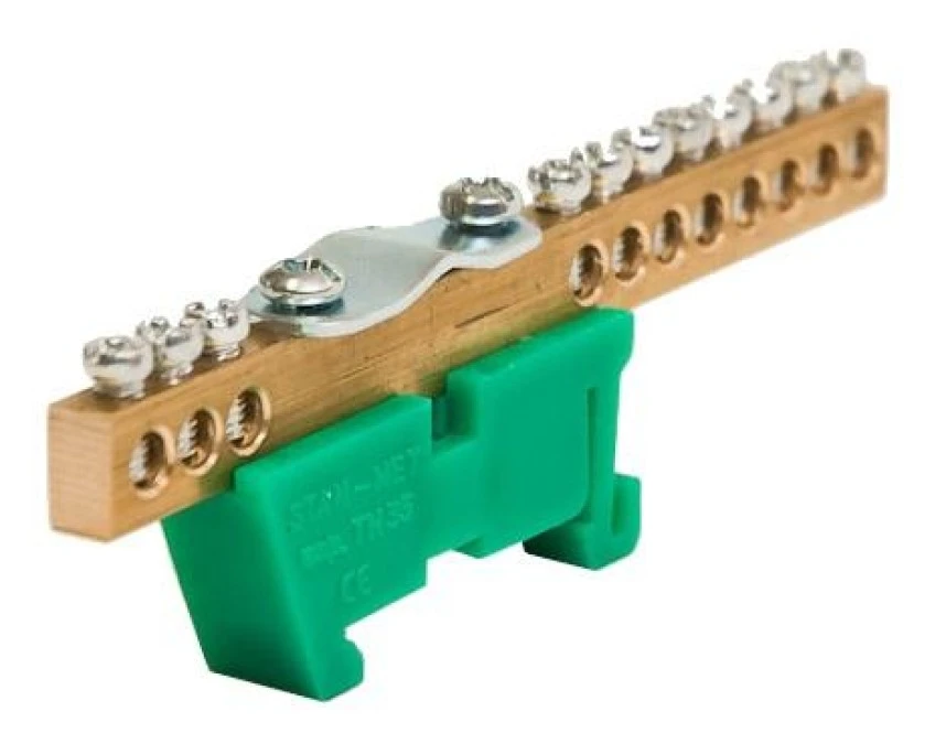 Listwa zaciskowa zerowa 11 x 10mm2 + 1 x 35mm2 zielona TH 35‑K/Z - obrazek 1