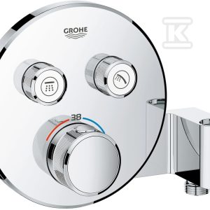 Bateria termostatyczna Grohtherm SmartControl do obsługi dwóch wyjść wody, ze zintegrowanym przyłączem i uchwytem prysznicowym 29120000