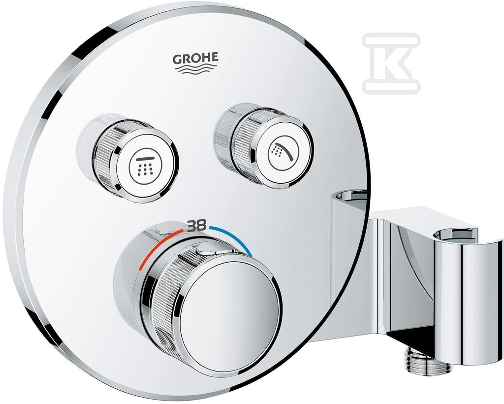 Bateria termostatyczna Grohtherm SmartControl do obsługi dwóch wyjść wody, ze zintegrowanym przyłączem i uchwytem prysznicowym 29120000 - obrazek 1