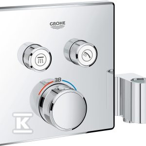 Bateria termostatyczna Grohtherm SmartControl do obsługi dwóch wyjść wody, ze zintegrowanym przyłączem i uchwytem prysznicowym 29125000
