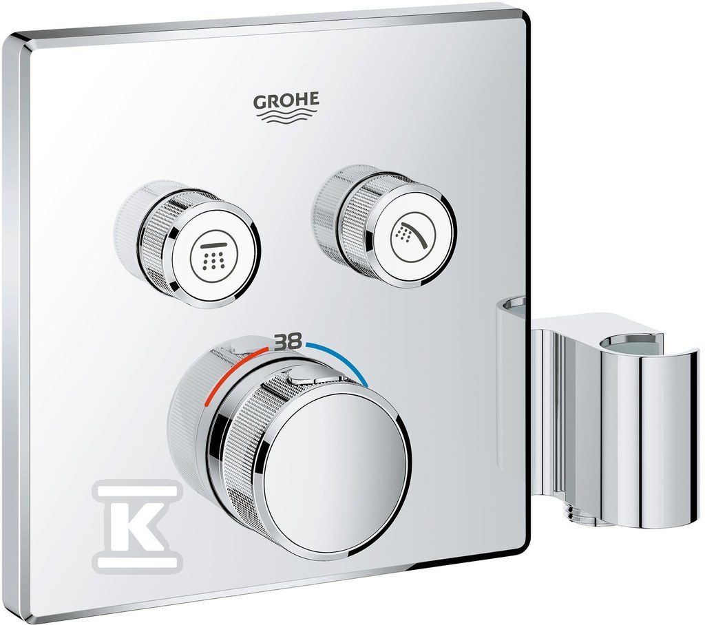 Bateria termostatyczna Grohtherm SmartControl do obsługi dwóch wyjść wody, ze zintegrowanym przyłączem i uchwytem prysznicowym 29125000 - obrazek 1