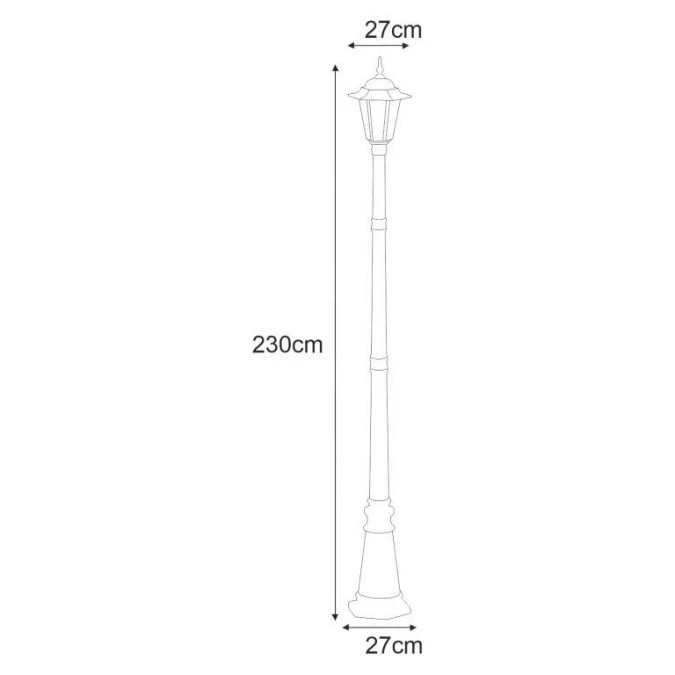 Latarnia ogrodowa STANDARD 230cm czarna IP44 na E27 K‑7064A/1 CZARNY Kaja Lighting - obrazek 2