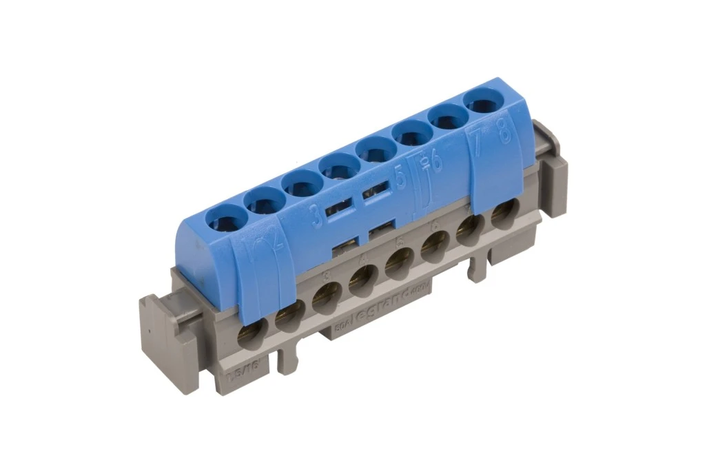 Listwa przyłączeniowa 8‑otworów niebieska IP2xN‑8 004842 - obrazek 1
