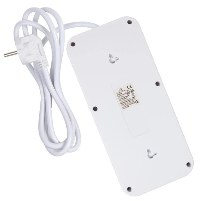 Listwa zasilająca Maclean, przedłużacz 6 gniazd + 4xUSB, 110‑240V AC 50/60Hz, 2.1A max 2500W, 1,5 m, biała, MCE389 W - obrazek 3