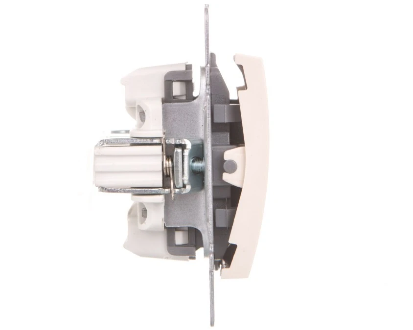 LOGI Łącznik dwugrupowy świecznikowy śrubowy 10AX 250V kremowy 021010103 25126 - obrazek 3