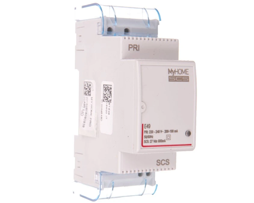 MyHome Zasilacz kompaktowy 230V AC/ 27V DC 0,6A, montaż na szynie TH35 E49