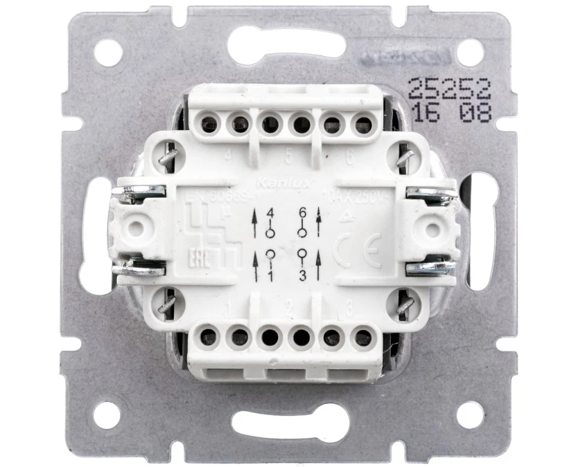 LOGI Łącznik krzyżowy śrubowy 10AX 250V grafit 021070141 25252 - obrazek 2