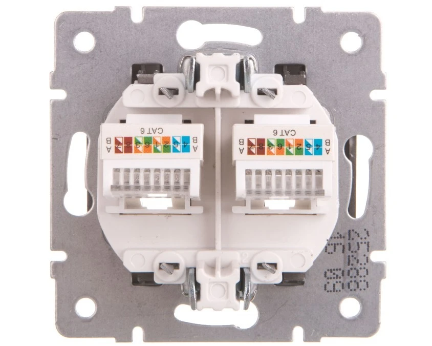 LOGI Gniazdo komputerowe podwójne niezależne (2x RJ45Cat 6 Jack) grafit 021420041 25288 - obrazek 2