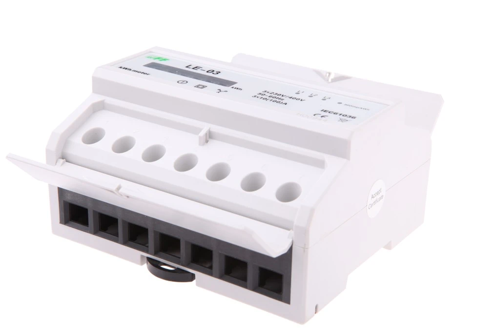 Licznik energii elektrycznej 3‑fazowy 100A 230/400V z wyświetlaczem bębenkowym LE‑03 - obrazek 2