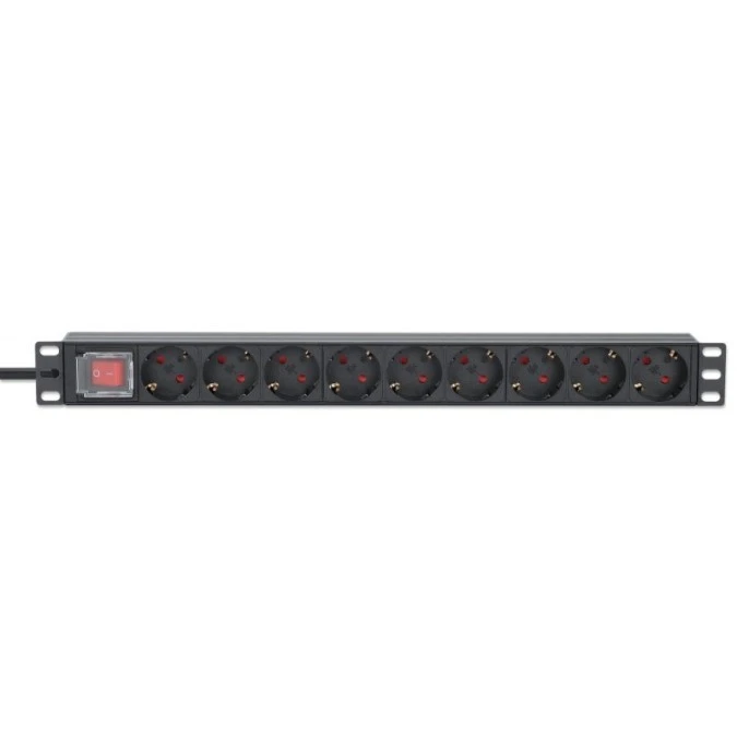 Listwa zasilająca Rack z włącznikiem 19 1U 9 gniazd Schuko 715133 /2m/ - obrazek 3