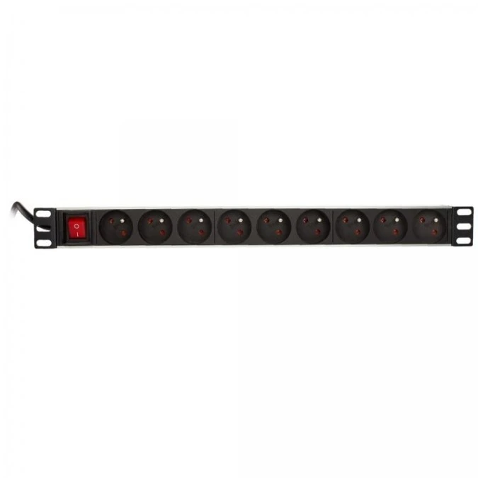 Listwa zasilająca RACK 19 1U 9 gniazd z wtykiem C14 i wyłącznikiem 1,8m - obrazek 3