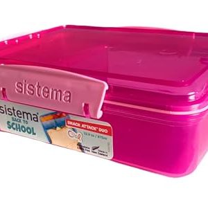 Sistema Lunch Snack Attack Duo Box 975 ml bez BPA różne kolory Sistema Lunch Snack Attack Duo Box 975 ml bez BPA różne kolory