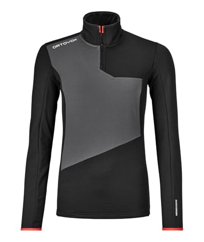 ORTOVOX FLEECE LIGHT ZIP NECK W, 87112, Black Raven, M