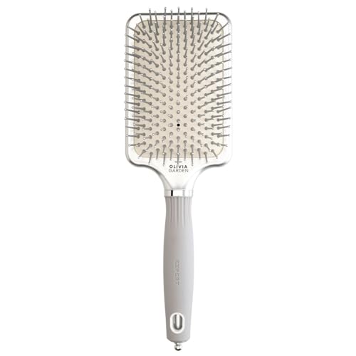 Olivia Garden Expert Care Rectangular Brush, Ceramiczna Szczotka Płaska Duża z Jonizowaną Poduszką - obrazek 1