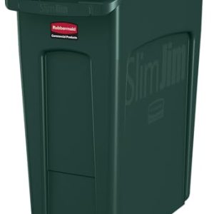 Rubbermaid produkty komercyjne 1955960, wentylowany pojemnik na odpady, 60 litrów, zielony, plastik, 1955960