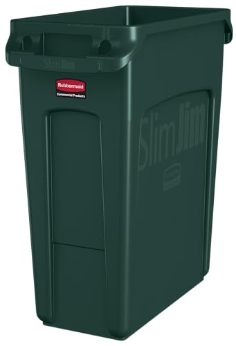 Rubbermaid produkty komercyjne 1955960, wentylowany pojemnik na odpady, 60 litrów, zielony, plastik, 1955960 - obrazek 1
