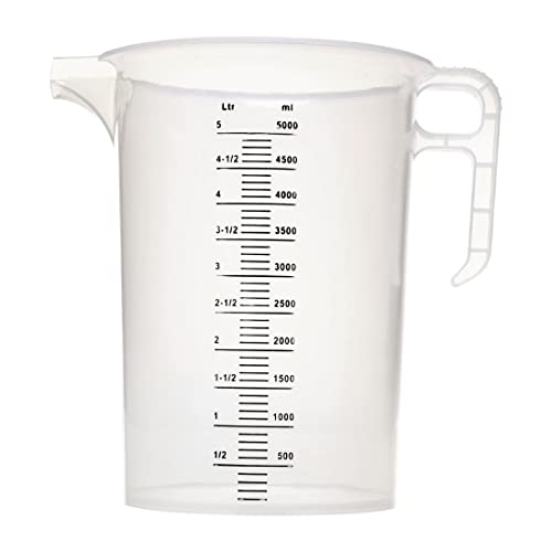 Pro Measures FD329 polipropylenowy dzbanek pomiarowy, pojemność 5 l, 270 mm x 208 mm, przezroczysty - obrazek 1