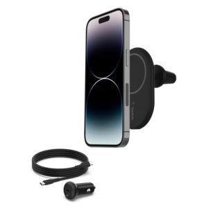 Belkin Boost Magnetic Qi Uchwyt Samochodowy z Ładowarką MagSafe – Czarny Belkin Boost Magnetic Qi Uchwyt Samochodowy z Ładowarką MagSafe – Czarny