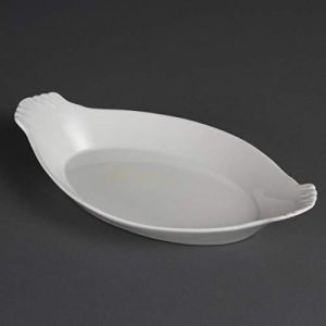 Olympia Weißwaren owalny półmisek z uszami, 320 x 177 mm, porcelana, 6 sztuk Olympia Weißwaren owalny półmisek z uszami, 320 x 177 mm, porcelana, 6 sztuk